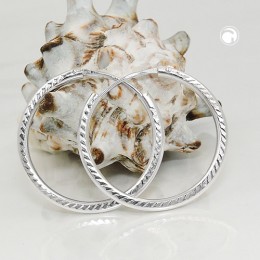 Creolen Ohrringe 25x2mm diamantiert 925 Sterlingsilber
