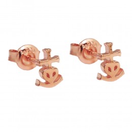 Stecker Glaube-Liebe-Hoffnung rotvergoldet glänzend 925 Sterlingsilber
