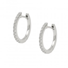 Creolen Klappscharnier Zirkonia rhodiniert 925 Sterlingsilber
