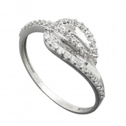Ring mit vielen Zirkonias glänzend rhodiniert 925 Silber Größe 57