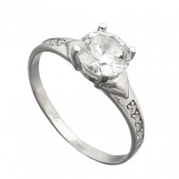 Ring Zirkonias glänzend rhodiniert 925 Silber Größe 57