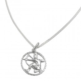 Schmuck Set Anhänger Sternzeichen Schütze mit Kette Flachpanzer 925 Silber