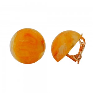 Ohrring 18mm gelb-orange-weiß marmoriert