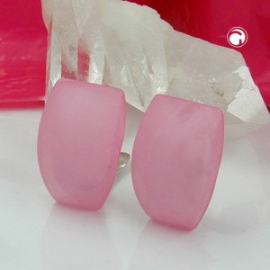 Ohrring Trapez rosa marmoriert matt