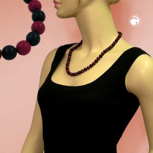 Collier Halskette Perlen 10 schwarz-bordeaux 55cm