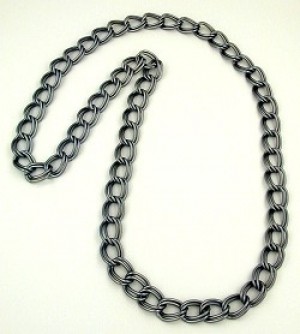 Halskette Zwillingspanzer dunkelgrau 90cm