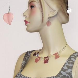 Ohrhaken Blatt altrosa-matt