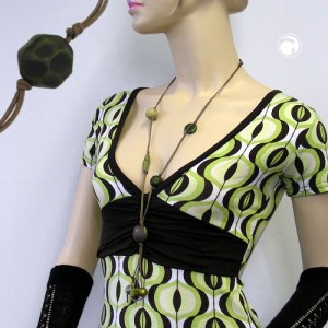 Halskette Nugget oliv-AB khaki-oliv 100cm