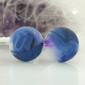 Ohrring 22mm Riss blau-violett-matt