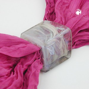 TuchRing Sechseck kristall-grau-glänzend