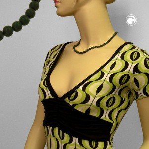 Collier Halskette 6mm Perlen oliv-matt 45cm