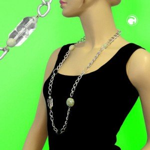 Collier Halskette Weitpanzer mint-türkis 95cm