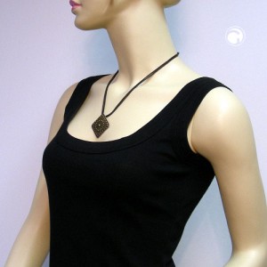 Collier Halskette Viereck Ritterplatte altmessing 50cm