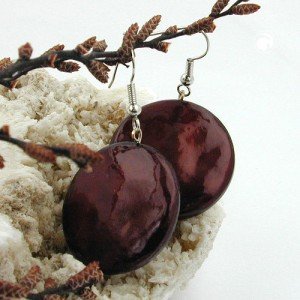 Ohrhaken Scheibe kaffeebraun-seidig