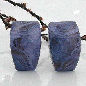 Ohrring Trapez jeansblau-marmoriert