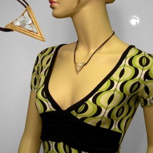 Collier Halskette Dreieck Gold Perlmutt weiß 45cm