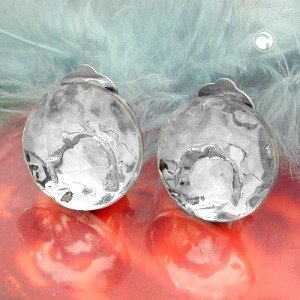 Ohrring silber-verspiegelt gehämmert