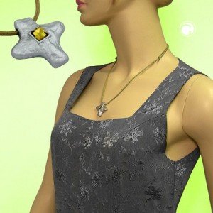 Collier Halskette Anhänger Kreuz matt-si oliv 70cm