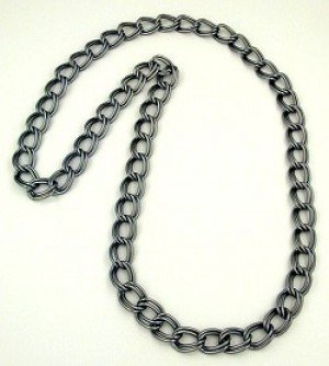 Halskette Zwillingspanzer dunkelgrau 90cm
