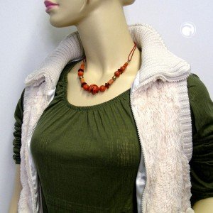 Halskette Schraubenperle rot-rostbraun 45cm