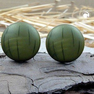 Ohrring 22mm Riss oliv-metallic