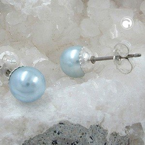 Ohrstecker Perle hellblau