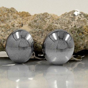 Ohrring 18mm blutstein-glänzend