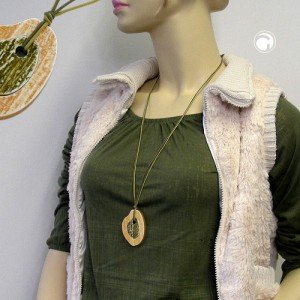 Halskette 2 Baumringe grün-braun 90cm