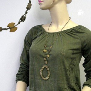 Halskette Baumring oliv-dunkel khaki 100cm