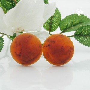 Ohrring 22mm Riss rostbraun-marmor-matt