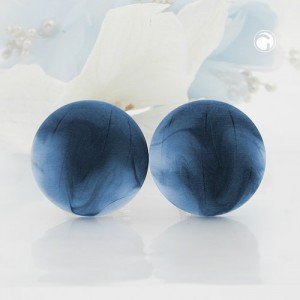 Ohrring 22mm Riss blau-schwarz-matt