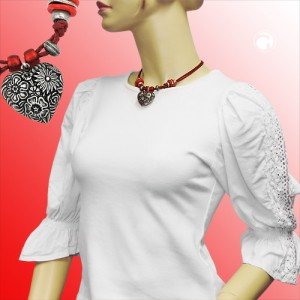 Halskette Landhaus Blumenherz asi rot 42cm