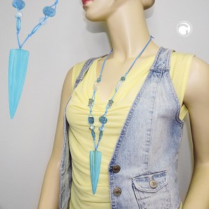 Halskette Dreieck lang türkis-hellblau 90cm