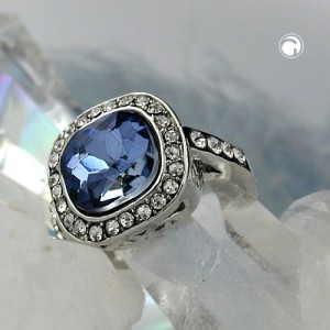 Ring Glasstein blau geschliffen
