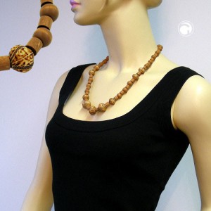 Collier Halskette Perlen nougat-braun 60cm