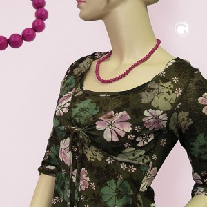 Halskette Perlen 8mm beere-violett-glänzend 50cm