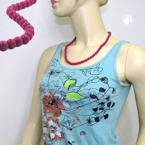 Halskette Perlen 8mm beere-violett-glänzend 55cm