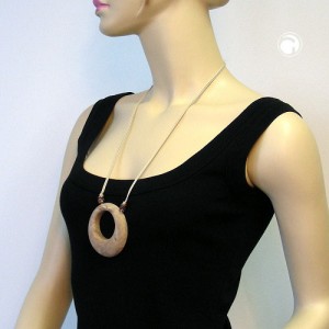 Collier Halskette Ring horn-marmoriert-altkupfer 80cm