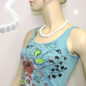 Halskette Perlen 10mm weiß-glänzend 50cm