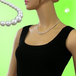Collier Halskette 42cm Glasperlen WW verlaufend