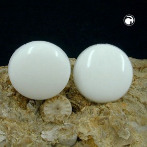 Ohrstecker 13mm weiß Stift Vollplastik