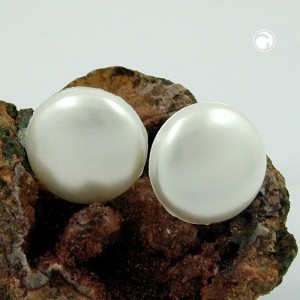 Ohrstecker 13mm wachsweiß Stift Vollplast