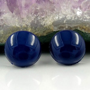 Ohrstecker blau Stift Vollplastik