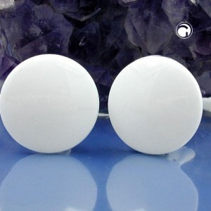 Ohrring 24mm weiß glänzend Vollplastik