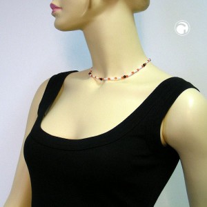 Halskette Kinder rot-weiß-schwarz 40cm