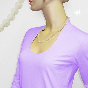 Halskette Perle 6mm kristall-creme 50cm