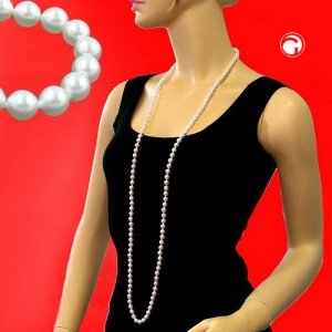Collier Halskette 120cm Glasperlen WW geknotet