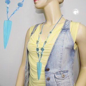 Halskette Dreieck lang türkis-hellblau 90cm