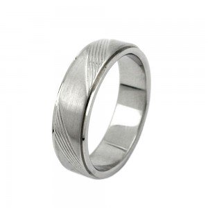 Ring Edelstahl Streifen schräg