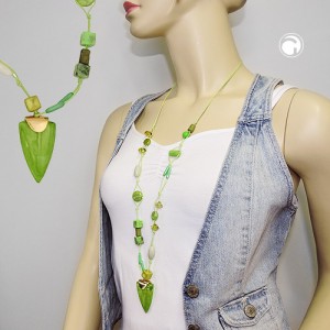 Halskette Dreieck mit Schluppe hellgrün 80cm